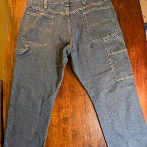 Wrangler carpenter pants men's 38 x 30 regular fit straight blue denim Jeans